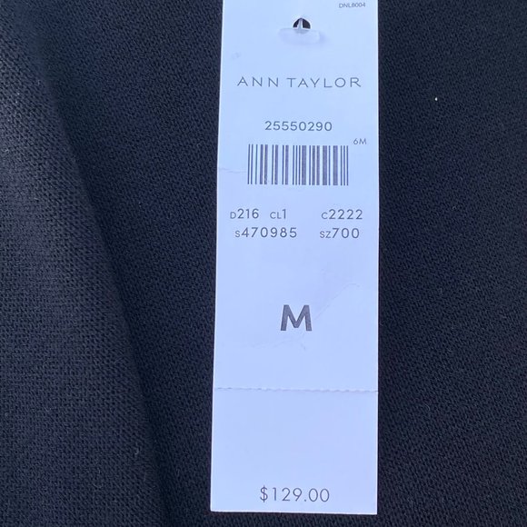 Ann Taylor Dress Black Knit Sleeveless Scoop Neck Size M Scalloped Hem NWT $129 - Picture 6 of 12